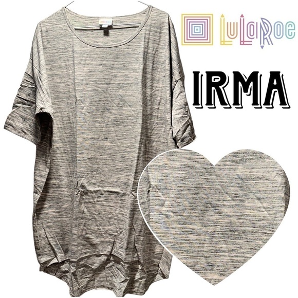 NWT LulaRoe Irma Tunic High Low Hem Mid Sleeves Stripes Soft Stretchy XL 20-22 - Picture 1 of 12